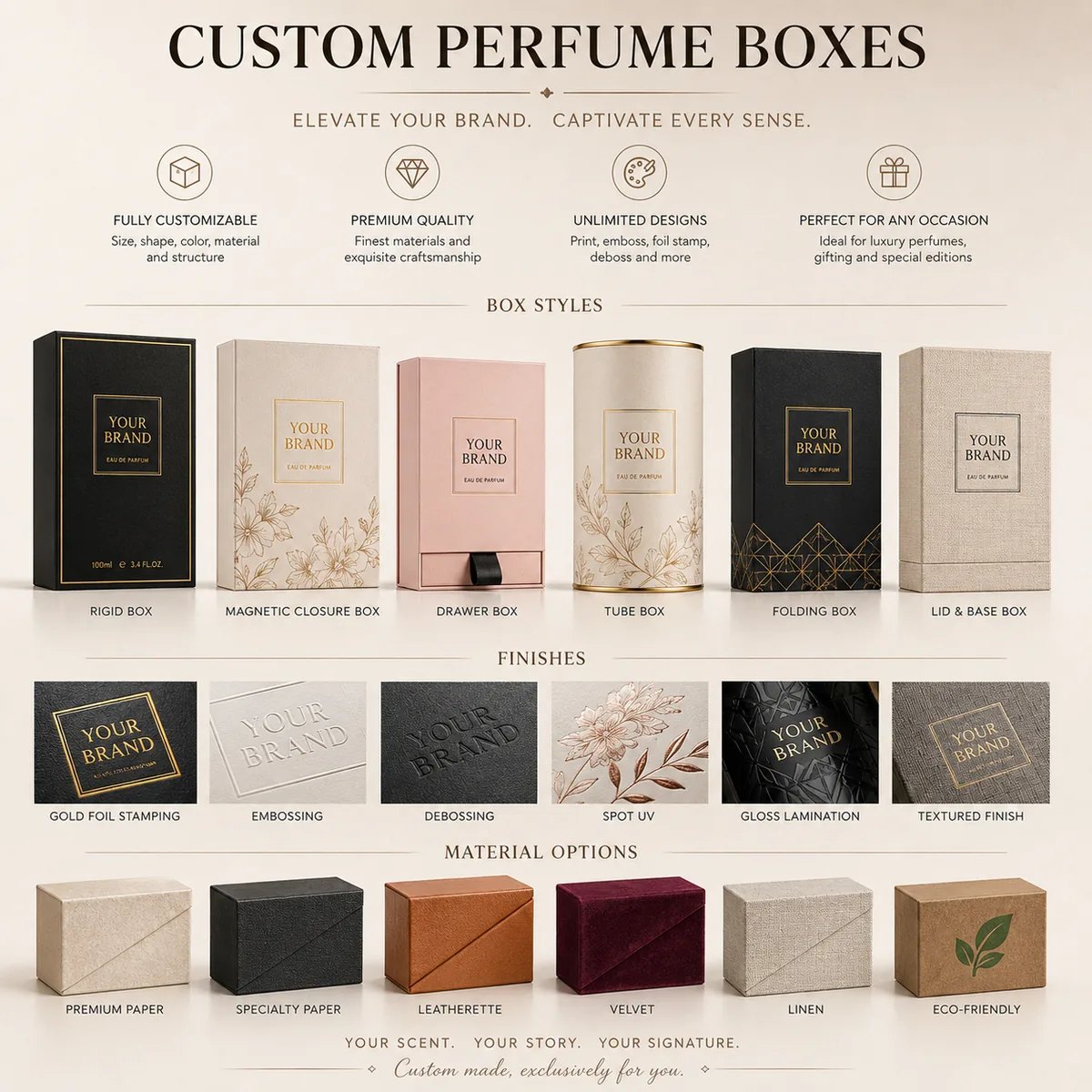 Custom perfume box options